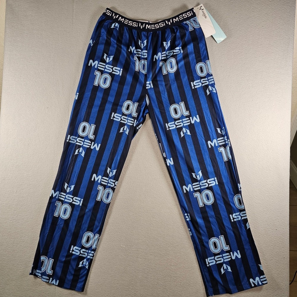 Messi Boys Pajama Pants Blue Black #10 Soccer Sleepwear XL 16/18 M5275CPTTG